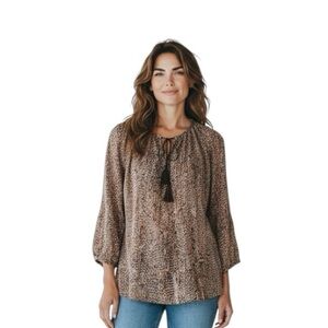 Joie Silk comfort career, corp core, contemporary, sheer long sleeve shirt